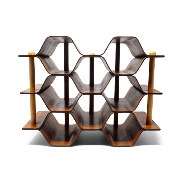 1960s Rosewood & Beech Bentwood Wine Rack by Torsten Johansson for Ab Formtra For Sale - Image 5 of 10
