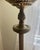 Metal Vintage Mid Century Brass Floor Lamp Floral Hand Painted Shade For Sale - Image 7 of 11
