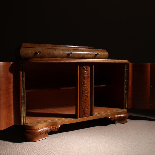 Art Deco Superstructure Sideboard in Oak and Walnut, Germany, 1920s For Sale - Image 12 of 13