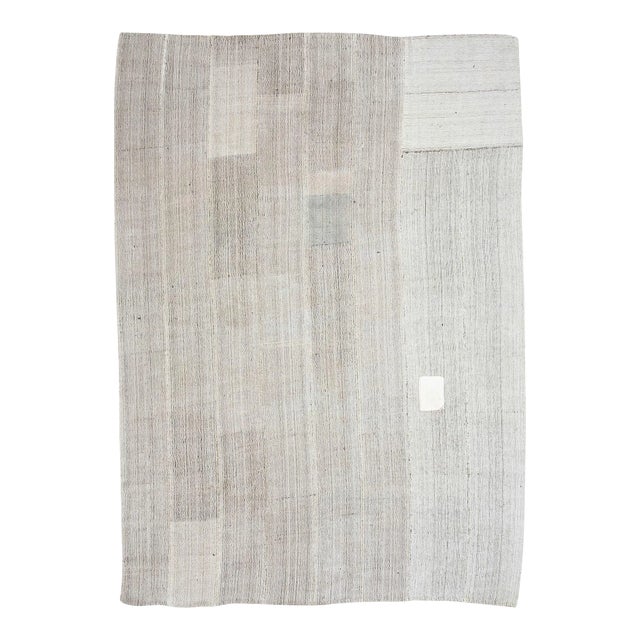 Modern Gray Vintage Large Kilim Rug For Sale