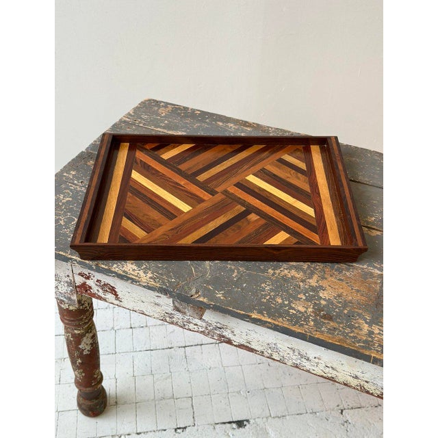 Don S. Shoemaker Vintage Mid-Century Decorative Parquetry Serving Tray by Don Shoemaker for Señal, s.a., Circa 1960s For Sale - Image 4 of 12