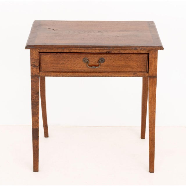 Traditional Federal Style Oak Side Table For Sale - Image 3 of 7