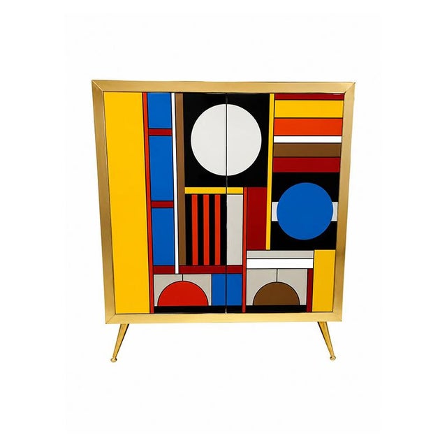 1980s Glass 2-Door Sideboard, 1980s For Sale - Image 5 of 5