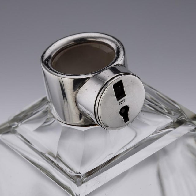 20th Century English Solid Silver & Glass Spirit Decanter from Mappin & Webb, 1929s For Sale - Image 9 of 18