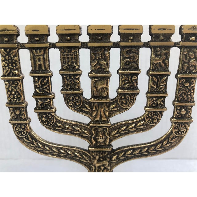 Vintage Seven Arm HenHolon Israel Brass Menorah Chairish