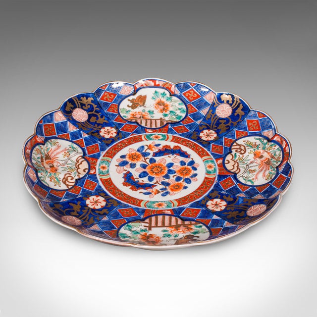 Victorian Large Antique Imari Fruit Display Plate, Japanese, Ceramic Platter, Victorian For Sale - Image 3 of 11
