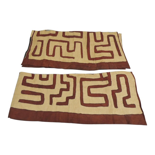 Vintage African Kuba Textile Fragments - Set of 4 For Sale