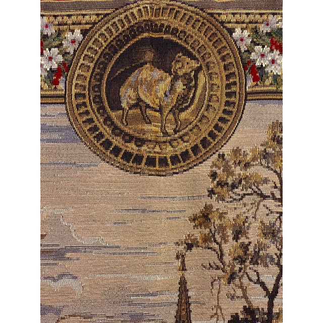 Medieval Brussels Hunting Scene Belgian Jacquard Wall Tapestry, 20th Century For Sale - Image 14 of 16