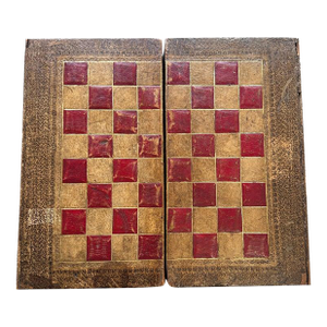 19thc Leather Top Game Board