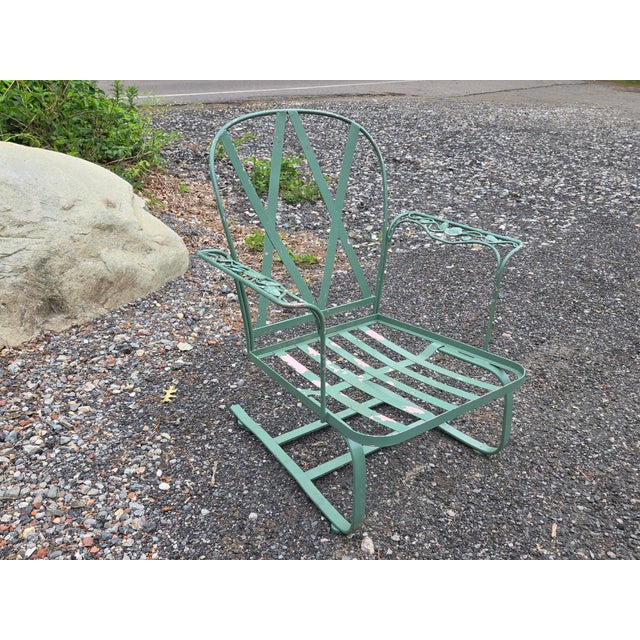 Vintage Woodard Wrought Iron Patio Set - 4 Pieces For Sale - Image 12 of 12