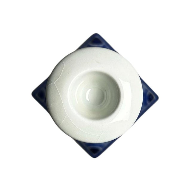 Hand-Painted Blue and White Candlestick by C. Tetteroo for Royal Delft, 1973 For Sale - Image 9 of 12