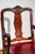 English Beautiful English Antique Carved Wood Walnut Desk Arm Chair Leather Seat For Sale - Image 3 of 18