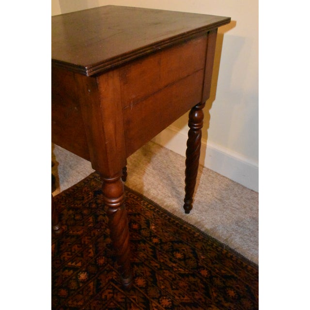 Wood 19th Century American Late Sheraton Two Drawer Night Stand For Sale - Image 7 of 9