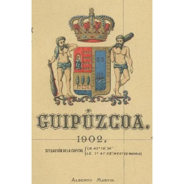 A Cartographic Snapshot of the Basque Coastline and Highlands, 1902 For Sale - Image 6 of 7