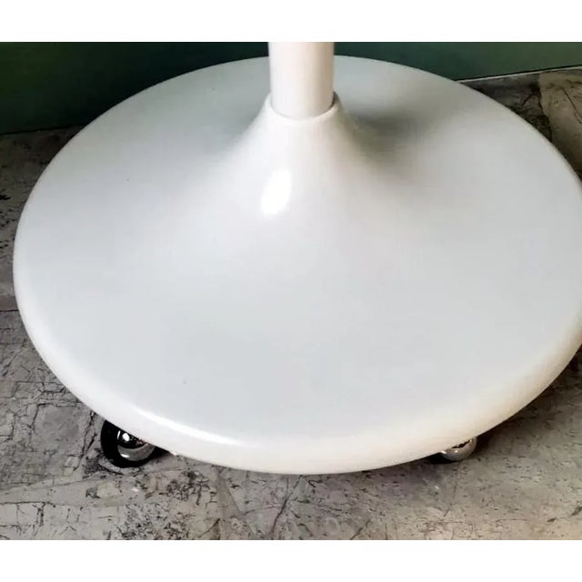 1970s Space Age Italian Stool With Wheels and Swivel Seat For Sale - Image 10 of 12