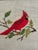 This vintage framed needlepoint picture features a vibrant red cardinal bird. The needlepoint background is kind of a...