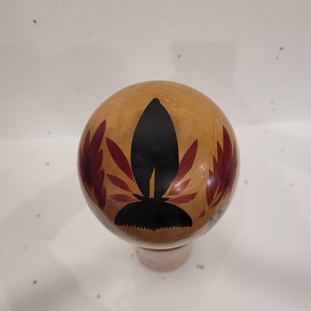 Traditional Kokeshi Doll inn Polychrome Wood, 1940s For Sale - Image 12 of 18