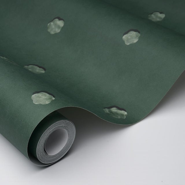 Schumacher SAMPLE - Schumacher x Backdrop Heavenly Bodies Wallpaper In Deep Green For Sale - Image 4 of 4