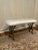 Linen Mid-Century French Hollywood Regency Upholstered Bench For Sale - Image 8 of 8