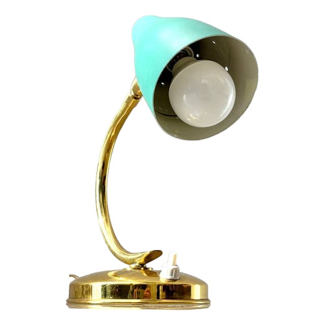 Vintage Table Lamp with Metal Shade, Italy, 1950s For Sale