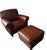 Natuzzi Natuzzi Maturità Italian Cognac Leather Armchair & Ottoman – Made in Italy For Sale - Image 4 of 12