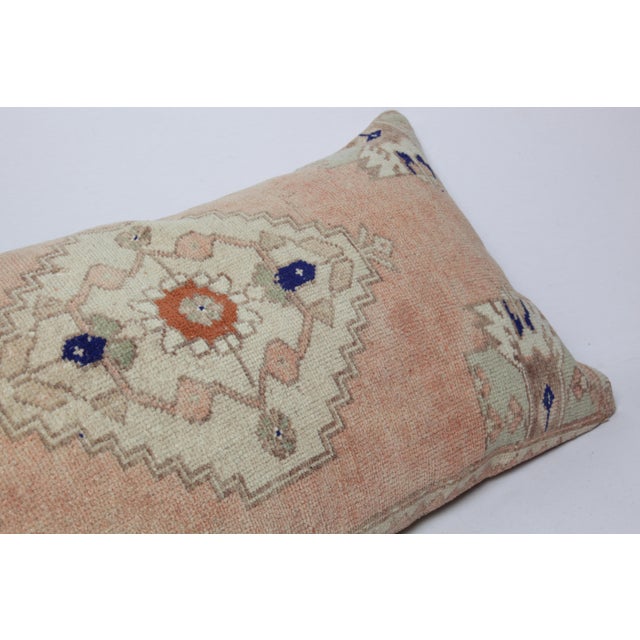 Handwoven Vintage Turkish Oushak Rug Pillow Cover-20'' X 34'' For Sale In Tampa - Image 6 of 10