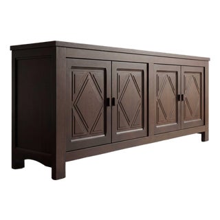 Vintage French Oak Brutalist Sideboard, 1970s For Sale