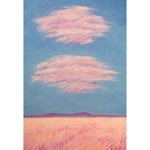 "Two Cloud Series" unframed original pastel drawing on paper by American artist Scott Nellis. Hand signed and titled by...
