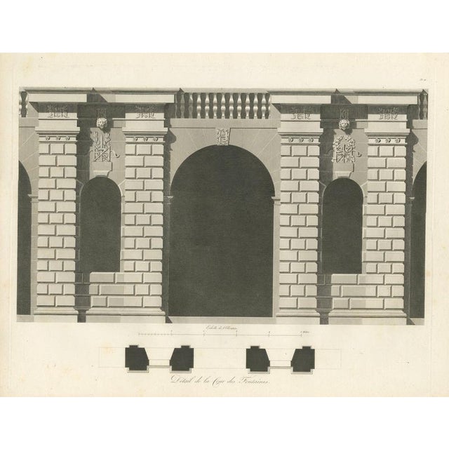 Louis-Pierre Baltard, Cour Des Fontaines, 1803, Copperplate Engraving For Sale - Image 10 of 10