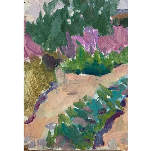 1960s Vintage Ukrainian Impressionist Oil Painting, Rural Landscape, 1960s For Sale - Image 5 of 6