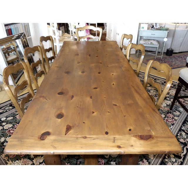 Ralph Lauren Danby Farmhouse Pine Dining Table With 8 French Country