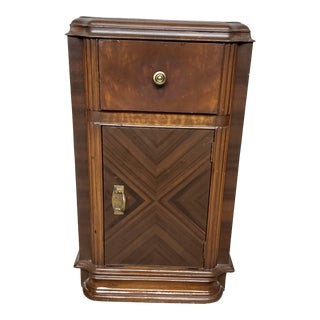 Vintage Art Deco Brown Two Toned Nightstand For Sale