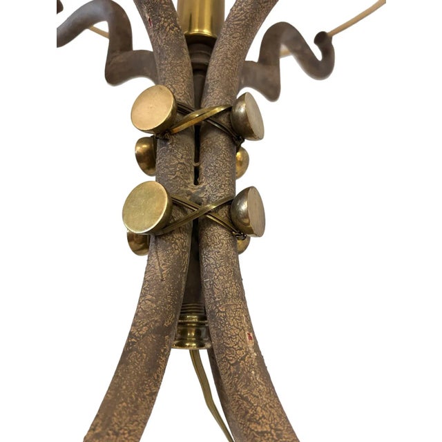 Brown Unique Metal Table Lamp With Brass Accents by Designer Charles Hart For Sale - Image 8 of 10