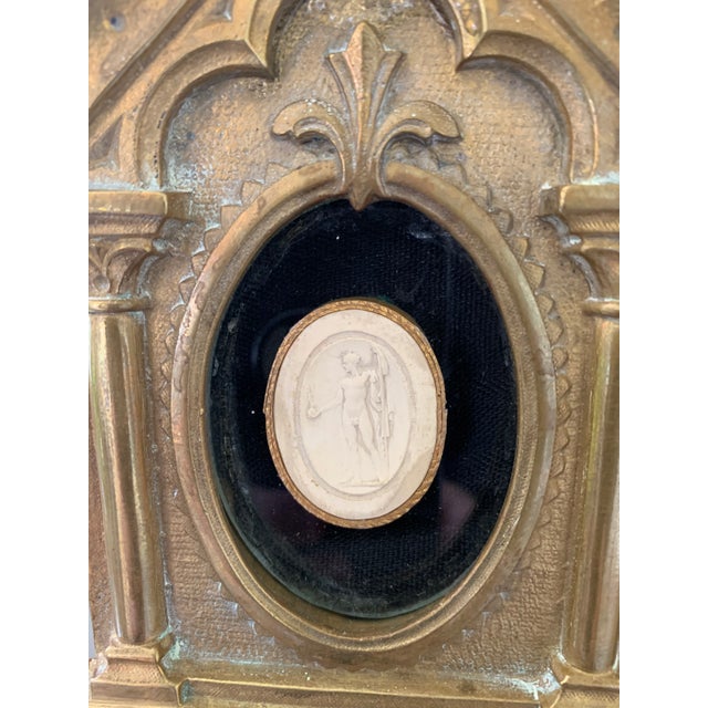 Metal 19th Century Brass Reliquary With Intaglio For Sale - Image 7 of 11