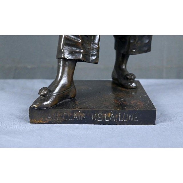 Late 19th Century Bronze By the Light of the Moon Sculpture from Bouret For Sale - Image 16 of 18