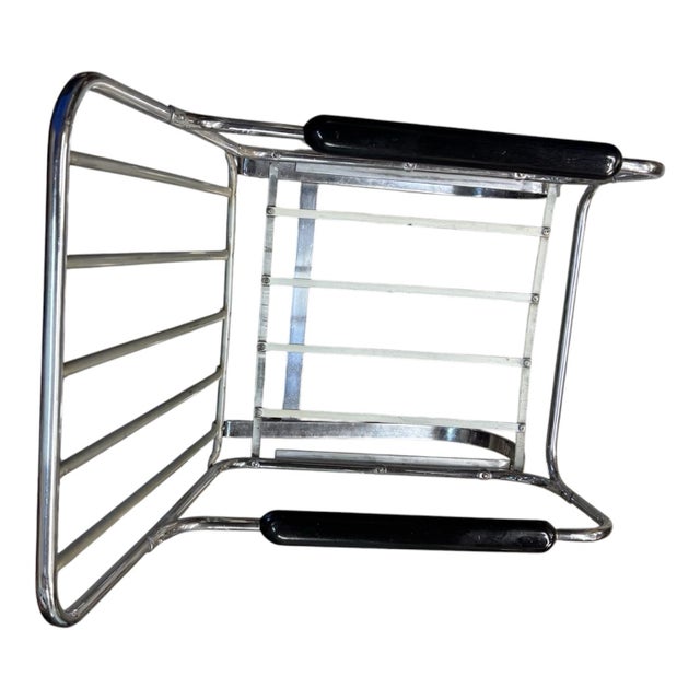 Steel Chrome Banded Rocker 1940's For Sale - Image 4 of 4