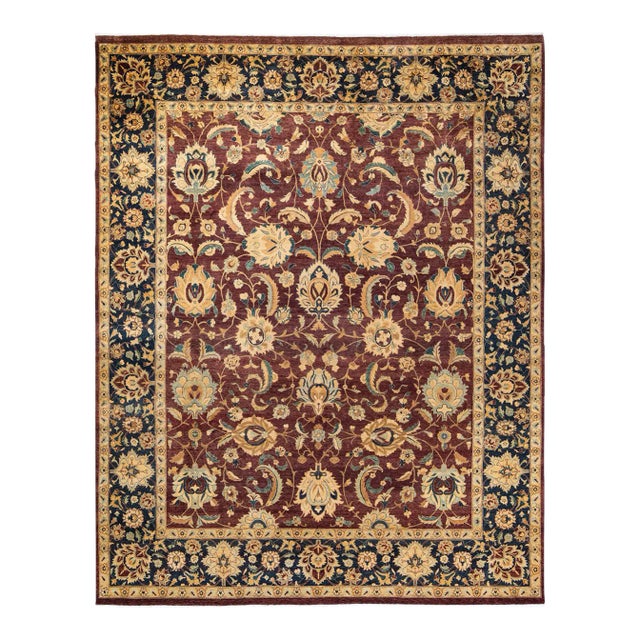 Mogul, One-of-a-Kind Hand-Knotted Area Rug - Red, 8' 2" x 10' 3" For Sale