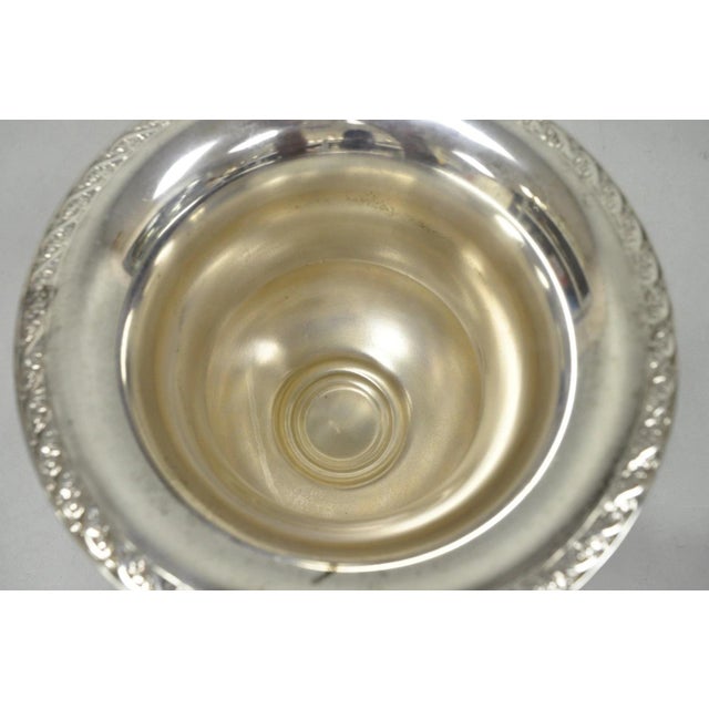 Vintage Wm Rogers "Spring Flower" Silver Plated Champagne Chiller Bar Ice Bucket For Sale - Image 17 of 18