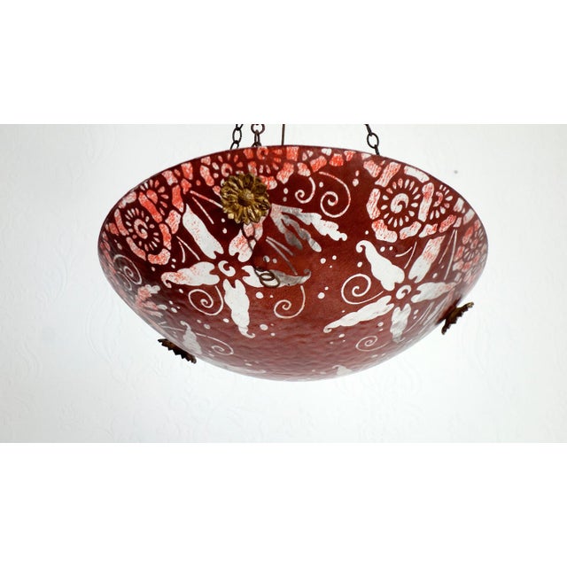 Mid-Century Modern Antique French Brass and Pate de Verre Pendant, 1950s For Sale - Image 3 of 14