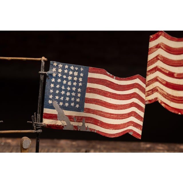 Sculpture Materials Vintage Patriotic Folk Art American Submarine Whirligig For Sale - Image 7 of 10
