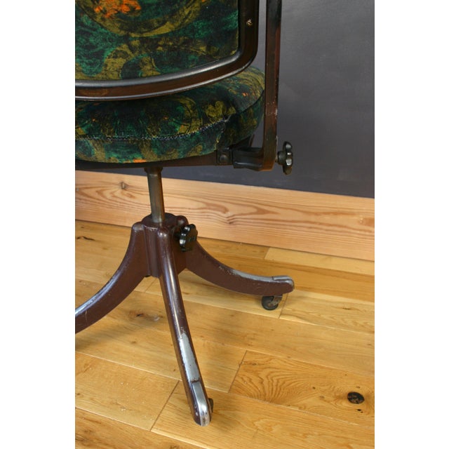 Vintage Tansad Industrial Swivel Chair in Blackpop Velvet, 1950s For Sale - Image 12 of 18