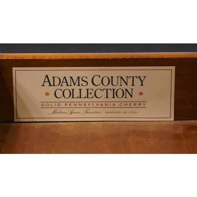 Wood Madison Square Adams County Collection Solid Pennsylvania Cherry Early American Traditional 23" Accent End Table For Sale - Image 7 of 11
