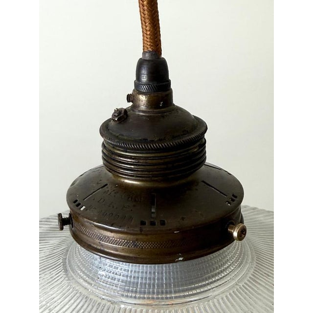 Art Nouveau Prismatic Glass Pendant Light from Holophane, Germany, 1910 For Sale - Image 11 of 17
