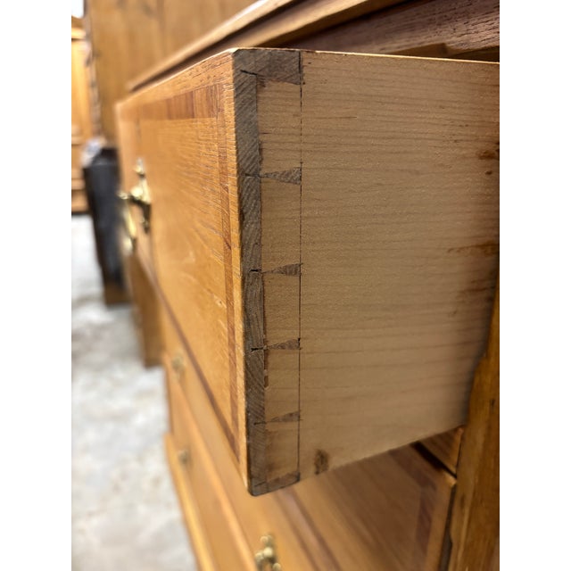 Antique English Ash Chest of Drawers With Mahogany Inlay For Sale - Image 9 of 9