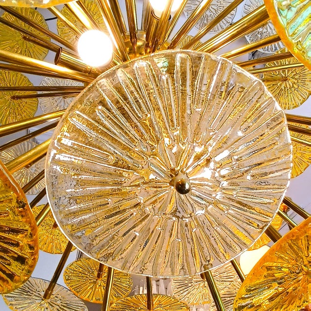 Sputnik Lamp with Golden Murano Glass Discs, 1950s For Sale - Image 3 of 4