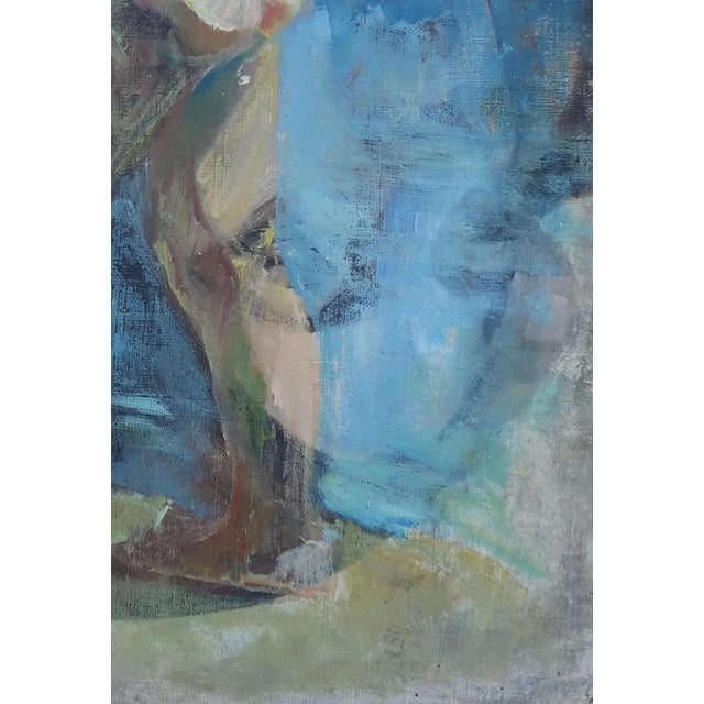 Vintage Nude Art Oil Painting, Nude Woman Figure, Soviet Ukrainian Art 48-34 For Sale - Image 6 of 6