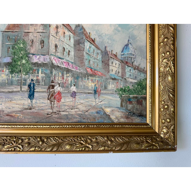 1970s Vintage Parisian Street Scene Oil Painting by Brown For Sale - Image 9 of 12