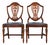 Baker Furniture Style Federal Carved Mahogany Shield Back Side Chairs or Dining Chairs, Pair For Sale