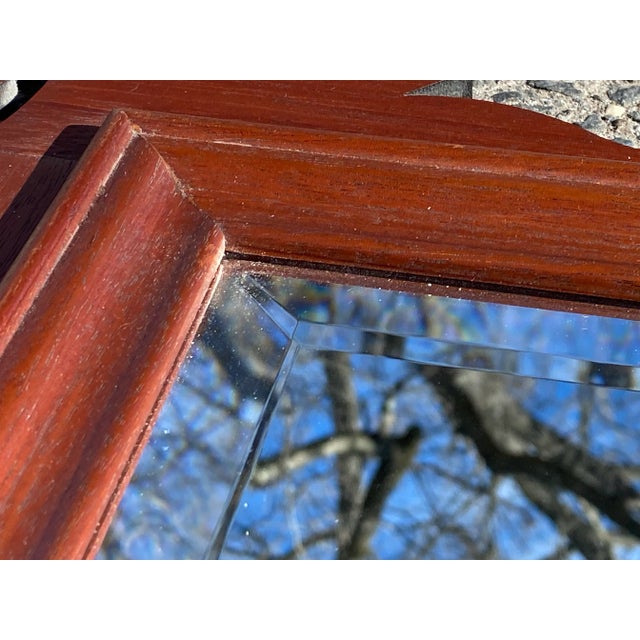 Vintage Chippendale Style Mahogany Mirror With Beveled Glass For Sale In Boston - Image 6 of 8