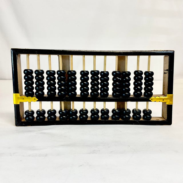 Mid-Century Chinoiserie Boho Chic Brass and Lacquered Lotus Flower Abacus. For Sale - Image 10 of 10